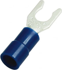 Value Collection - #8 Stud, 16 to 14 AWG Compatible, Partially Insulated, Locking Fork Terminal - USA Tool & Supply