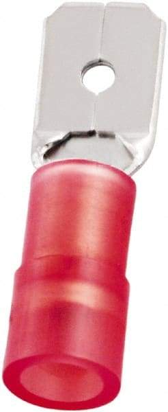 Value Collection - 22 to 16 AWG, Nylon, Partially Insulated, Male Wire Disconnect - 0.11" Wide Tab, Red, cUL Listed, RoHS Compliant, UL Listed - USA Tool & Supply