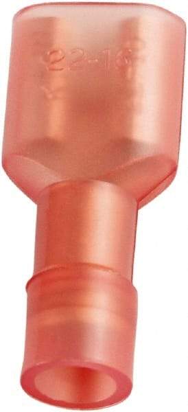 Value Collection - 22 to 16 AWG, Nylon, Fully Insulated, Female Wire Disconnect - 3/16" Wide Tab, Red, cUL Listed, RoHS Compliant, UL Listed - USA Tool & Supply