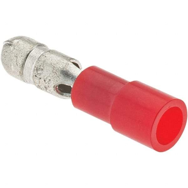 Value Collection - 22 to 16 AWG Bullet Connector - 0.177" Bullet Diam, Red PMMA Polymethyl methacrylate Insulation - USA Tool & Supply