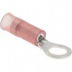 Value Collection - 22-16 AWG Partially Insulated Crimp Connection Circular Ring Terminal - #10 Stud, 24.4mm OAL x 8mm Wide, Copper Contact - USA Tool & Supply