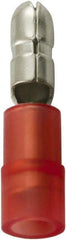 Value Collection - 22 to 16 AWG Double Crimp Bullet Connector - 0.177" Bullet Diam, Red Nylon Insulation - USA Tool & Supply