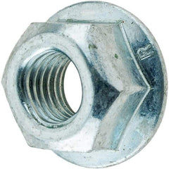 Value Collection - M8x1.25, 17mm Flange Diam, 13mm Across Flats, Flange Nut - Grade Grade 9 Steel, Zinc Finish - USA Tool & Supply