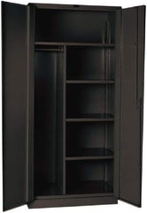Hallowell - 4 Shelf Combination Storage Cabinet - Steel, 36" Wide x 24" Deep x 78" High, Gray - USA Tool & Supply