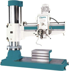 Clausing - 78.7" Swing, Geared Head Radial Arm Drill Press - 12 Speed, 7-1/2 hp, Three Phase - USA Tool & Supply