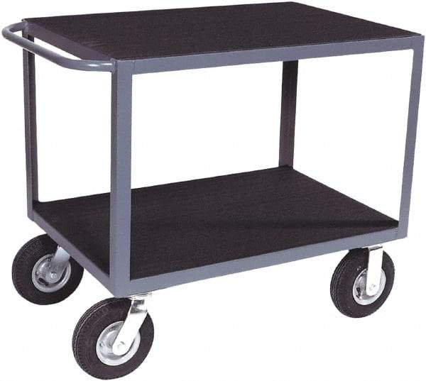 Jamco - 1,200 Lb Capacity, 48" Wide x 24" Long x 30" High Instrument Cart - 2 Shelf, Steel, 2 Rigid/2 Swivel Casters - USA Tool & Supply