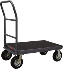 Jamco - 1,200 Lb Capacity Steel Platform Truck - Steel Deck, 24" OAW, 36" Platform Length, Mold-On-Rubber Casters - USA Tool & Supply