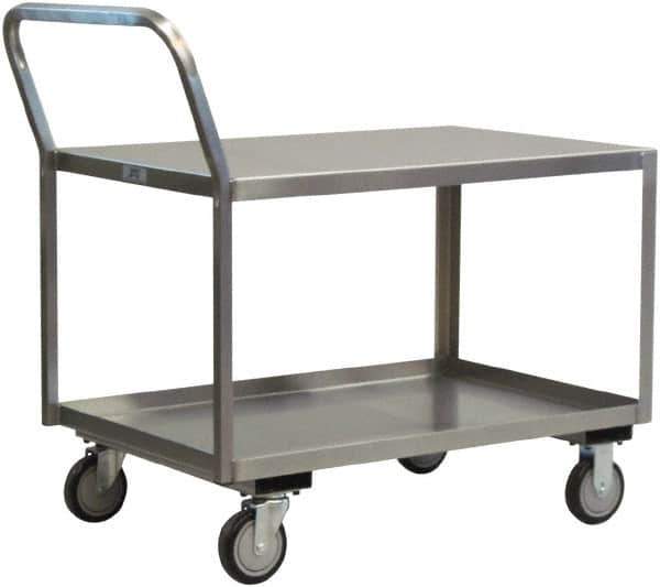 Jamco - 1,200 Lb Capacity, 24" Wide x 48" Long x 31" High Service Cart - 2 Shelf, Stainless Steel - USA Tool & Supply