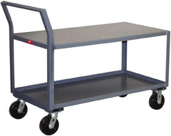 Jamco - 2,400 Lb Capacity, 30" Wide x 60" Long x 28" High Standard Utility Cart - 2 Shelf, Steel, Phenolic Casters - USA Tool & Supply