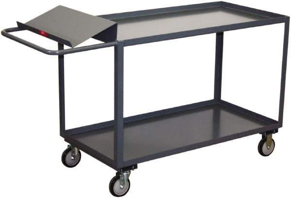 Jamco - 1,200 Lb Capacity, 30" Wide x 36" Long x 35" High Order Picking Cart - 2 Shelf, Steel, 2 Rigid/2 Swivel Casters - USA Tool & Supply