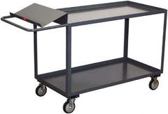 Jamco - 1,200 Lb Capacity, 24" Wide x 30" Long x 35" High Order Picking Cart - 2 Shelf, Steel, 2 Rigid/2 Swivel Casters - USA Tool & Supply
