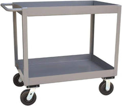 Jamco - 2,400 Lb Capacity, 18" Wide x 36" Long x 36" High Standard Utility Cart - 2 Shelf, Steel, Phenolic Casters - USA Tool & Supply