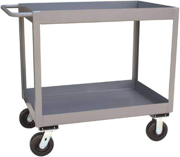 Jamco - 2,400 Lb Capacity, 24" Wide x 30" Long x 36" High Standard Utility Cart - 2 Shelf, Steel, Phenolic Casters - USA Tool & Supply