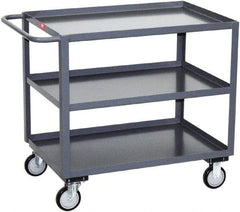 Jamco - 1,200 Lb Capacity, 18" Wide x 36" Long x 35" High Service Cart - 3 Shelf, Steel, Hard Rubber Casters - USA Tool & Supply
