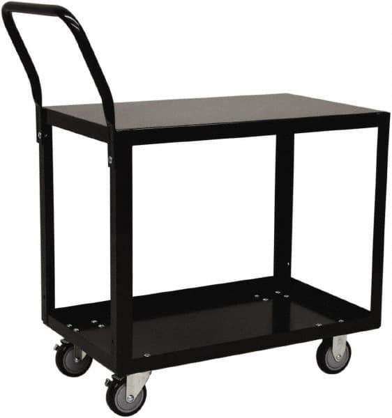 Jamco - 800 Lb Capacity, 18" Wide x 24" Long x 28" High Shelf Cart - 2 Shelf, Steel, 2 Rigid/2 Swivel Casters - USA Tool & Supply