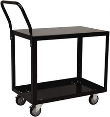 Jamco - 800 Lb Capacity, 24" Wide x 36" Long x 28" High Shelf Cart - 2 Shelf, Steel, 2 Rigid/2 Swivel Casters - USA Tool & Supply