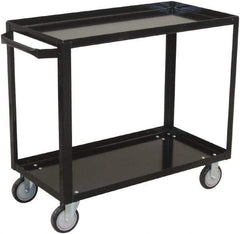 Jamco - 800 Lb Capacity, 24" Wide x 36" Long x 33" High Shelf Cart - 2 Shelf, Steel, 2 Rigid/2 Swivel Casters - USA Tool & Supply