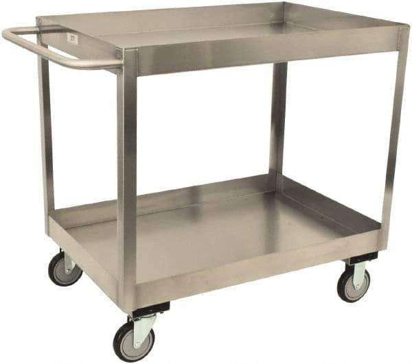 Jamco - 1,200 Lb Capacity, 36" Wide x 24" Long x 39" High Shelf Cart - 2 Shelf, Stainless Steel - USA Tool & Supply