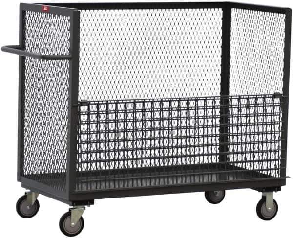 Jamco - 1,200 Lb Load Capacity, 24 Cu Ft, 0.89 Cu Yd, Steel 3-Sided Truck - 24" Wide x 48" Long x 44" High, Gray - USA Tool & Supply