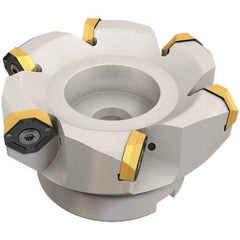Iscar - 8.37" Cut Diam, 2-1/2" Arbor Hole, 0.18" Max Depth of Cut, 50° Indexable Chamfer & Angle Face Mill - 14 Inserts, IQ845 SYHU 07.. Insert, Right Hand Cut, Series DoveIQMill - USA Tool & Supply