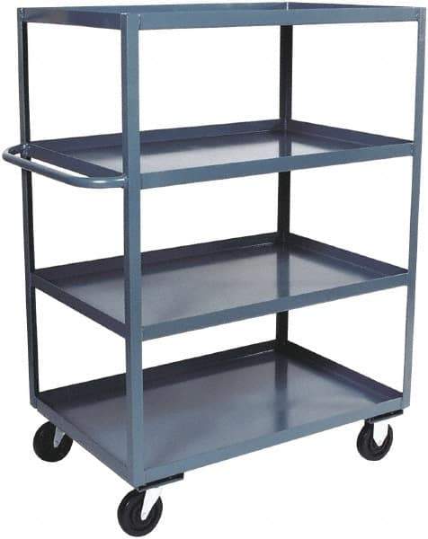 Jamco - 3,000 Lb Capacity, 4 Shelf, Steel Stock Truck - 72" Long x 36" Wide x 60" High, 6" Diam Phenolic Wheels - USA Tool & Supply