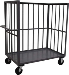 Jamco - 2,000 Lb Capacity, 1 Shelf, 3-Sided Steel Truck - 60" Long x 30" Wide x 57" High, 6" Diam Phenolic Resin Wheels - USA Tool & Supply