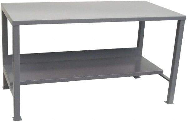 Jamco - 72 Wide x 36" Deep x 34" High, Steel Workbench - Flat Top, Fixed Legs, Gray - USA Tool & Supply