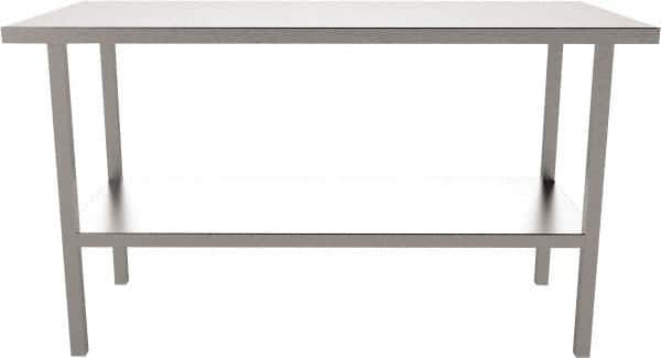 Jamco - 72 Wide x 30" Deep x 35" High, Stainless Steel Workbench - Flat Top, Fixed Legs, Stainless - USA Tool & Supply