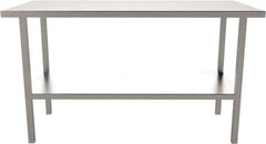 Jamco - 72 Wide x 30" Deep x 35" High, Stainless Steel Workbench - Flat Top, Fixed Legs, Stainless - USA Tool & Supply