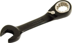 Proto - 1/2" 12 Point Offset Combination Wrench - 15° Offset Angle, 4-1/4" OAL, Steel, Black Chrome Finish - USA Tool & Supply
