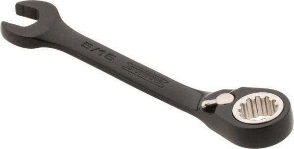 Proto - 5/16" 12 Point Offset Combination Wrench - 15° Offset Angle, 3-1/2" OAL, Steel, Black Chrome Finish - USA Tool & Supply