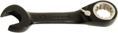 Proto - 8mm 12 Point Offset Combination Wrench - 15° Offset Angle, 3-1/2" OAL, Steel, Black Chrome Finish - USA Tool & Supply