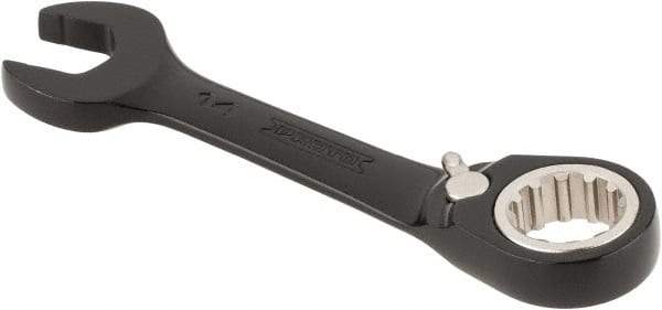 Proto - 14mm 12 Point Offset Combination Wrench - 15° Offset Angle, 4-1/4" OAL, Steel, Black Chrome Finish - USA Tool & Supply
