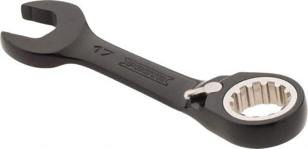 Proto - 17mm 12 Point Offset Combination Wrench - 15° Offset Angle, 5" OAL, Steel, Black Chrome Finish - USA Tool & Supply