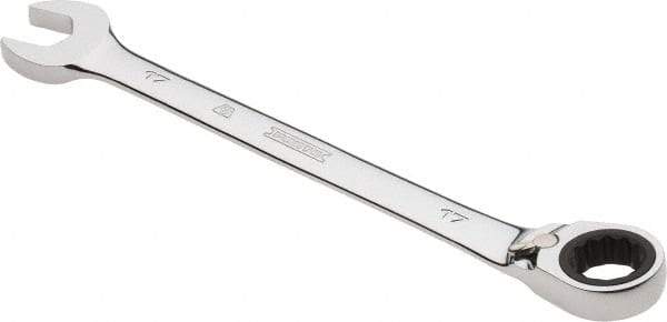 Proto - 17mm 12 Point Combination Wrench - 0° Offset Angle, 8-7/8" OAL, Steel, Chrome Finish - USA Tool & Supply