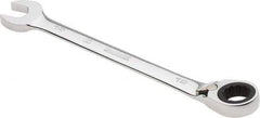 Proto - 15mm 12 Point Combination Wrench - 0° Offset Angle, 7-7/8" OAL, Steel, Chrome Finish - USA Tool & Supply