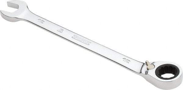 Proto - 12mm 12 Point Combination Wrench - 0° Offset Angle, 6-3/4" OAL, Steel, Chrome Finish - USA Tool & Supply