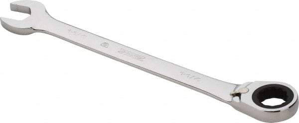 Proto - 1-1/4" 12 Point Combination Wrench - 0° Offset Angle, 16-3/4" OAL, Steel, Chrome Finish - USA Tool & Supply