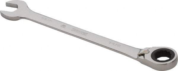 Proto - 1-1/8" 12 Point Combination Wrench - 0° Offset Angle, 15-7/8" OAL, Steel, Chrome Finish - USA Tool & Supply