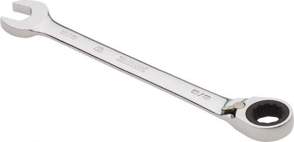 Proto - 5/8" 12 Point Combination Wrench - 0° Offset Angle, 8-3/16" OAL, Steel, Chrome Finish - USA Tool & Supply