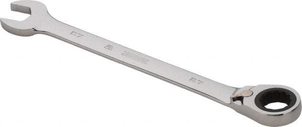 Proto - 27mm 12 Point Combination Wrench - 0° Offset Angle, 14-1/8" OAL, Steel, Chrome Finish - USA Tool & Supply