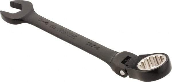 Proto - 3/4" 12 Point Flexhead Combination Wrench - 15° Offset Angle, 8" OAL, Steel, Black Chrome Finish - USA Tool & Supply