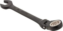 Proto - 17mm 12 Point Flexhead Combination Wrench - 15° Offset Angle, 7" OAL, Steel, Black Chrome Finish - USA Tool & Supply