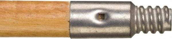 Rubbermaid - 60 x 1-1/16" Wood Handle for Push Brooms - Threaded Connection, Tan - USA Tool & Supply