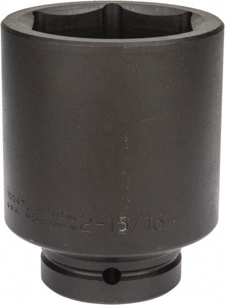 Proto - 1" Drive 2-15/16" Deep Impact Socket - 6 Points, 5" OAL - USA Tool & Supply