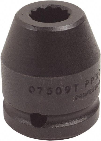 Proto - 3/4" Drive 38mm Standard Impact Socket - 12 Points, 2-1/4" OAL - USA Tool & Supply