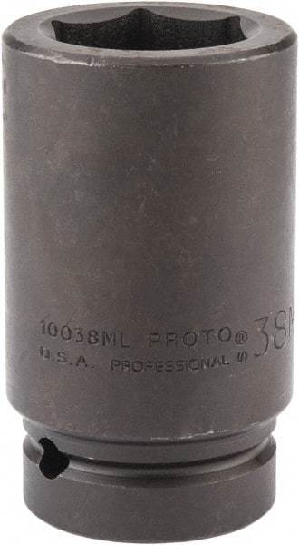 Proto - 1" Drive 38mm Deep Impact Socket - 6 Points, 4" OAL - USA Tool & Supply