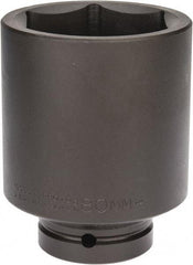 Proto - 1" Drive 80mm Deep Impact Socket - 6 Points, 5-1/2" OAL - USA Tool & Supply