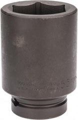 Proto - 1" Drive 55mm Deep Impact Socket - 6 Points, 4-1/2" OAL - USA Tool & Supply