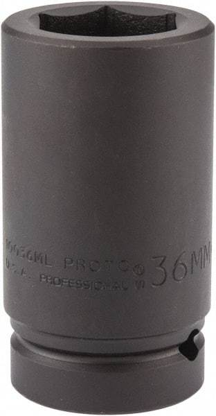 Proto - 1" Drive 36mm Deep Impact Socket - 6 Points, 4" OAL - USA Tool & Supply